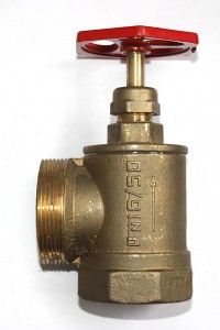 Кран (вентиль) пожарный латунный угловой ПК-50, ПК-70